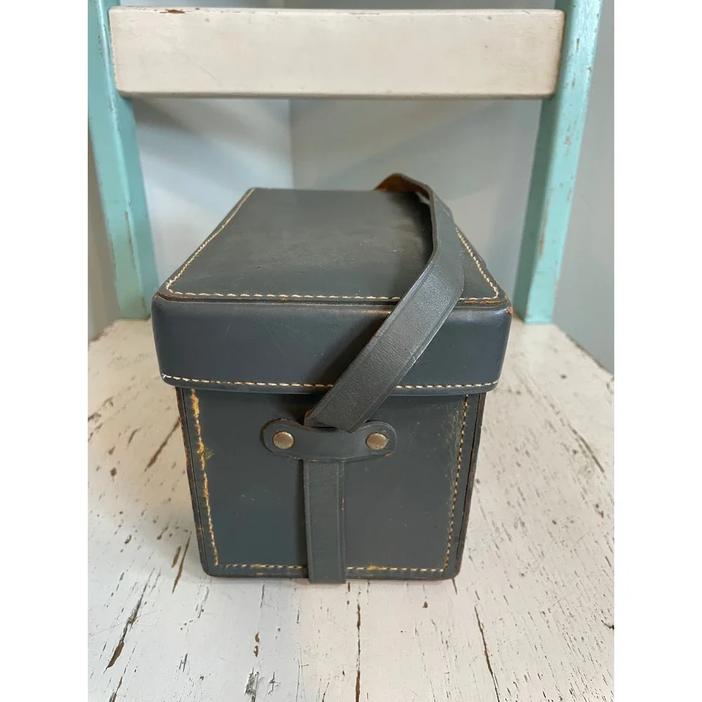 Vintage Keystone Camera Case Gray Hard Shell Carrying Bag with Strap 8